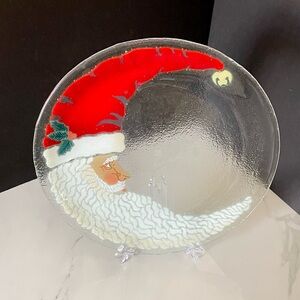 13.5" Crescent Moon Santa Platter by Peggy Karr